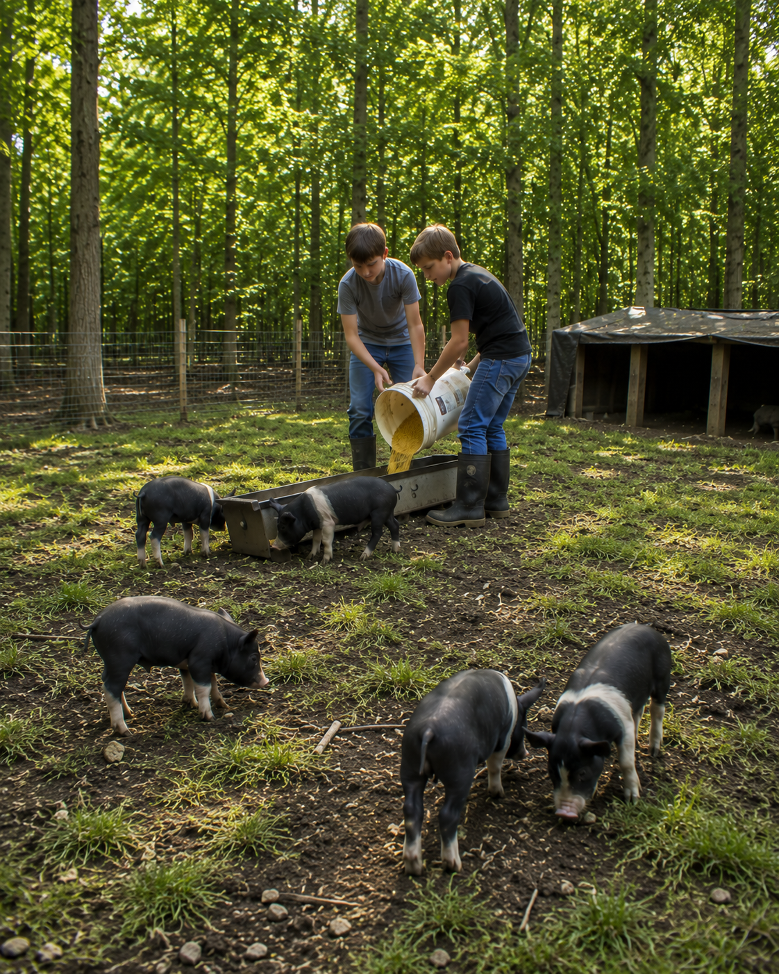 The Janus family on the farm