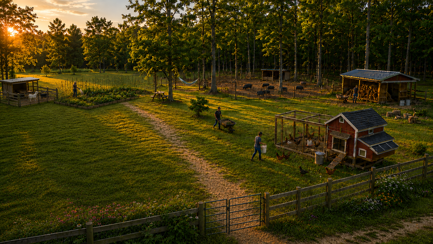 The Janus family on the farm